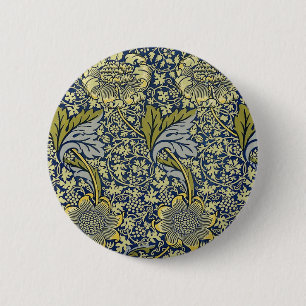 William Morris Kennet Floral Wallpaper Blue Button