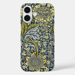 William Morris Kennet Floral Wallpaper Blue iPhone 16 Case