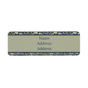 William Morris Kennet Floral Wallpaper Blue Gold Label