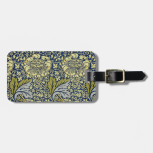 William Morris Kennet Floral Wallpaper Blue Luggage Tag