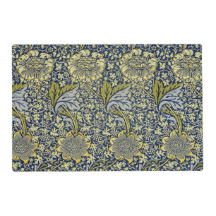 William Morris Kennet Floral Wallpaper Blue Placemat