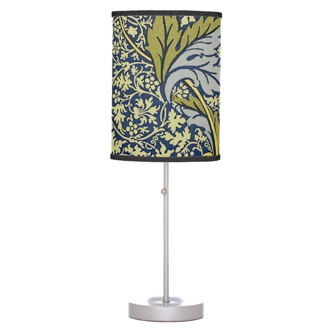 William Morris Kennet Floral Wallpaper Blue Table Lamp (Front)