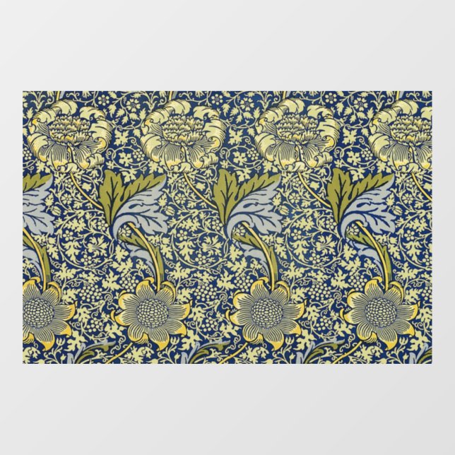 William Morris Kennet Floral Wallpaper Blue Window Cling (Sheet)