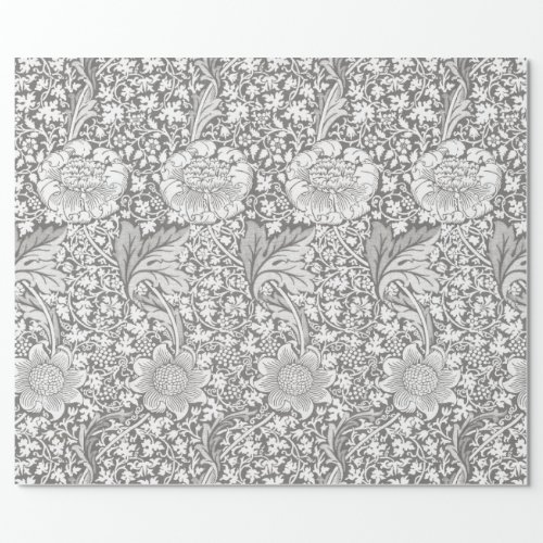 WILLIAM MORRIS KENNET IN GREY WINTER WRAPPING PAPER