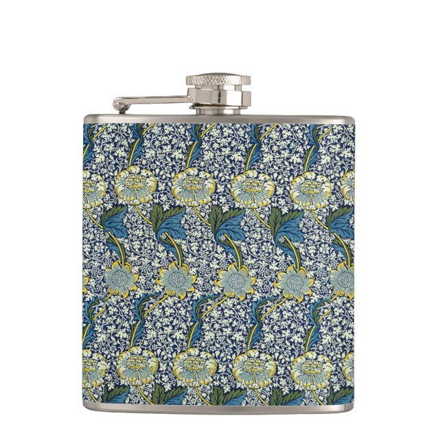 William Morris Kennet Pattern (Blue) Flask (Front)