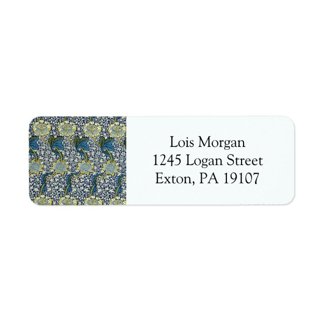 William Morris Kennet Pattern (Blue) Label (Front)