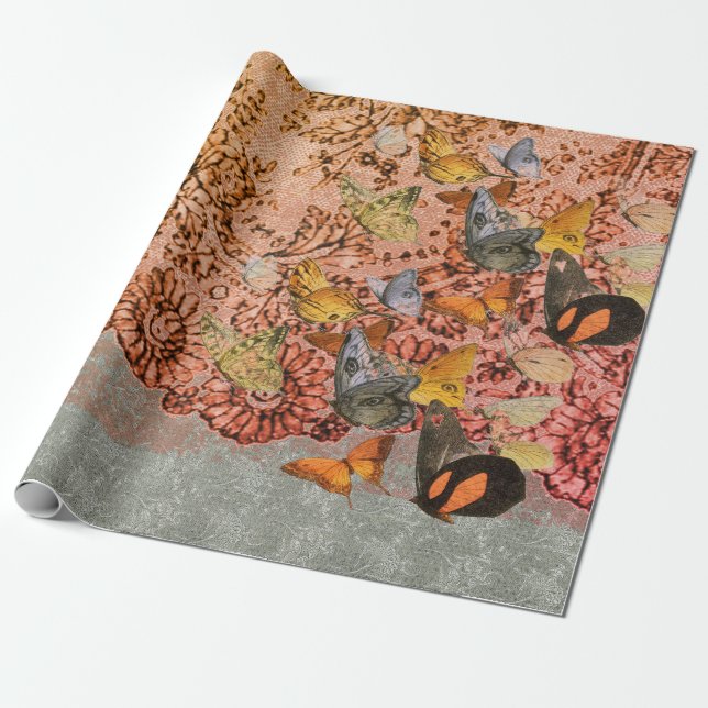 William Morris LACE AND BUTTERFLIES Wrapping Paper (Unrolled)