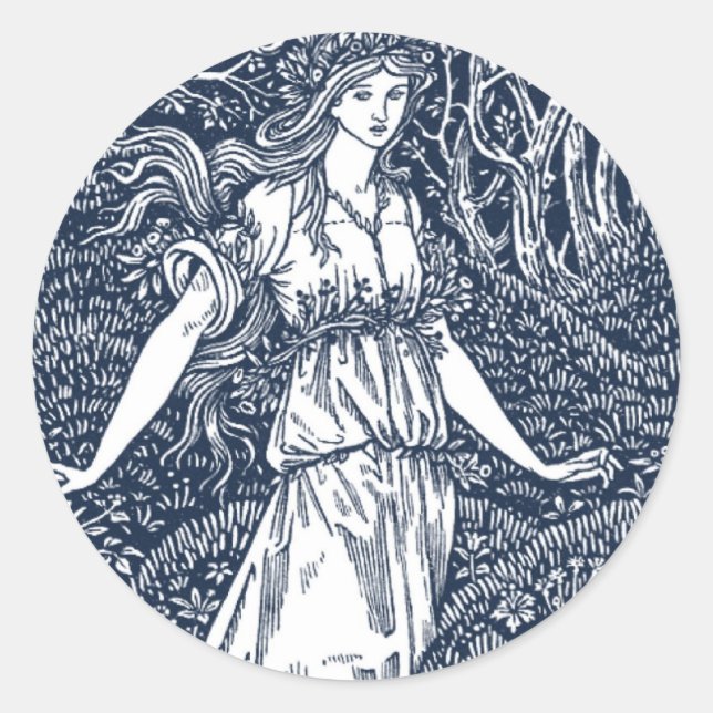 William Morris Lady Classic Round Sticker (Front)
