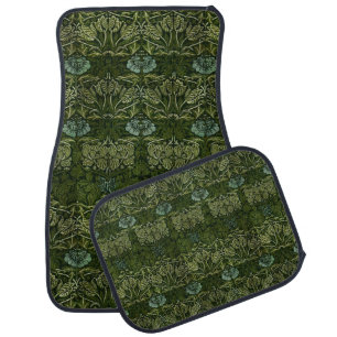 William Morris Large Green Leaves & Blue Flower Car Floor Mat