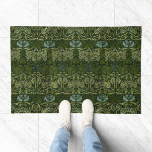 William Morris Large Green Leaves & Blue Flower Doormat