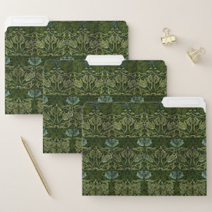William Morris Large Green Leaves & Blue Flower File Folder