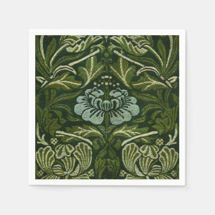 William Morris Large Green Leaves & Blue Flower Napkins