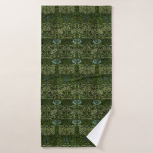 William Morris Large Green Tulip Rose Wallpaper Bath Towel Set