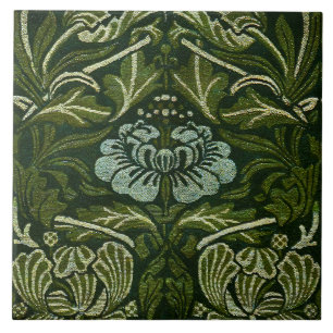 William Morris Large Green Tulip Rose Wallpaper Ceramic Tile
