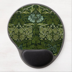 William Morris Large Green Tulip Rose Wallpaper Gel Mouse Pad