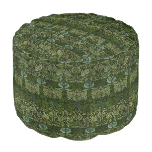 William Morris Large Green Tulip Rose Wallpaper Pouf