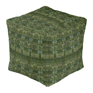 William Morris Large Green Tulip Rose Wallpaper Pouf