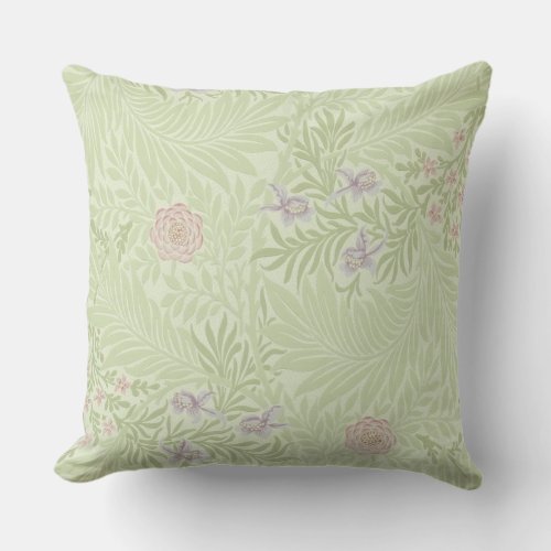 William Morris larkspurbeautiful vintage pattern Throw Pillow