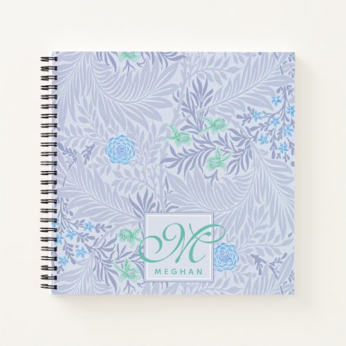 William Morris _ Larkspur _ Blue Flowers  Leaves Notebook