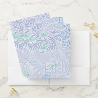 William Morris - Larkspur - Blue Flowers & Leaves Pocket Folder