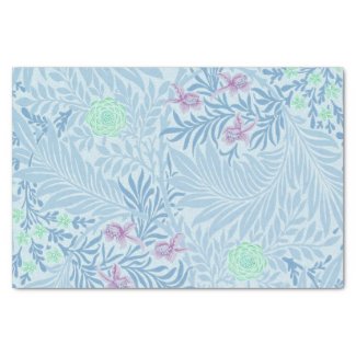 William Morris - Larkspur - Blue Flowers & Leaves Tissue Paper