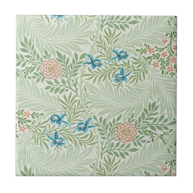 William Morris Larkspur Ceramic Tile (Front)