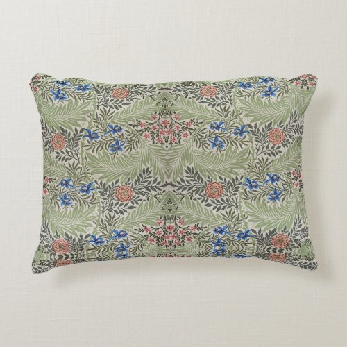 William Morris Larkspur Floral Green Pink Blue  Accent Pillow