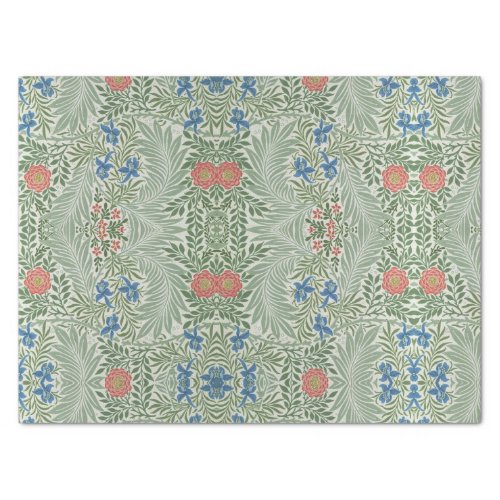 William Morris Larkspur Floral Green Pink Blue  Tissue Paper