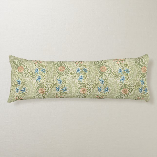 William Morris Larkspur Floral Pattern Body Pillow (Front)
