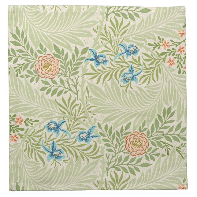 William Morris Larkspur Floral Pattern Cloth Napkin (Front)