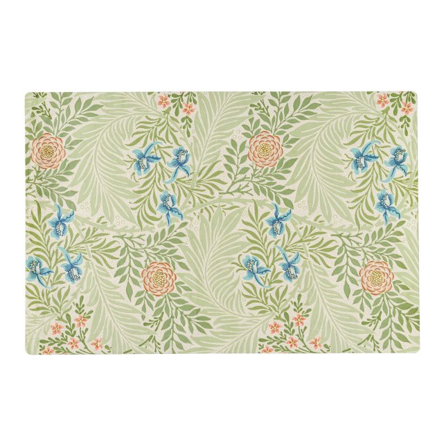 William Morris Larkspur Floral Pattern Placemat (Front)