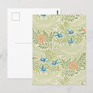 William Morris Larkspur Floral Pattern Postcard