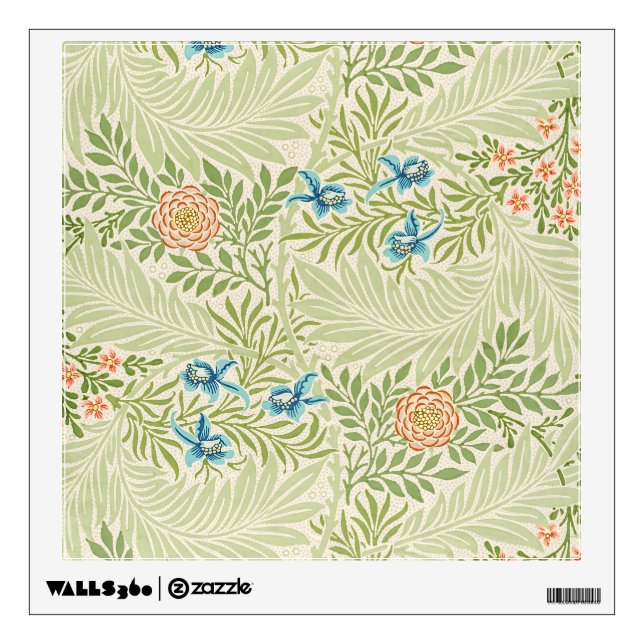 William Morris Larkspur Floral Pattern Wall Decal (Front)