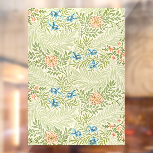 William Morris Larkspur Floral Pattern Window Cling (Sheet 2)