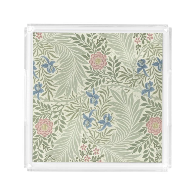 William Morris Larkspur Floral Wallpaper Acrylic Tray (Front)