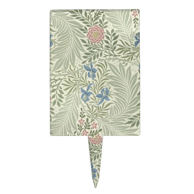William Morris Larkspur Floral Wallpaper Cake Topper (Front)