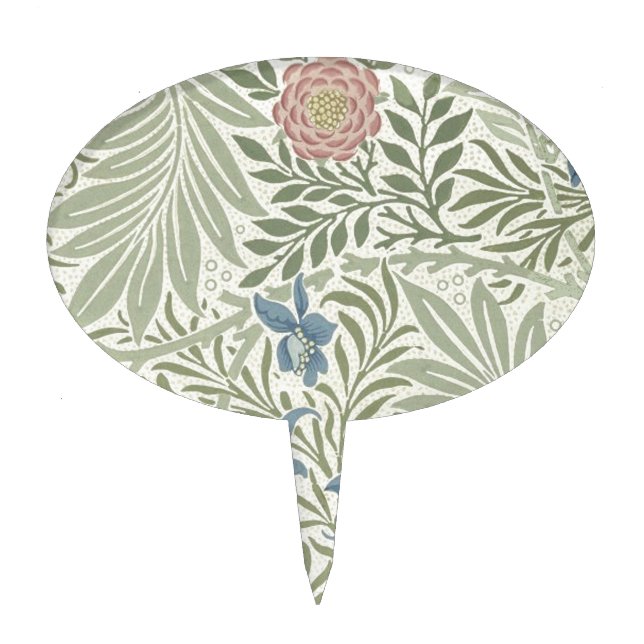 William Morris Larkspur Floral Wallpaper Cake Topper (Front)