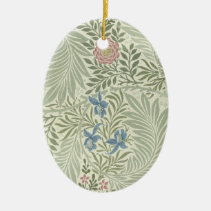 William Morris Larkspur Floral Wallpaper Ceramic Ornament