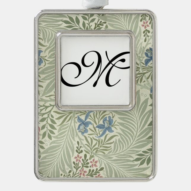 William Morris Larkspur Floral Wallpaper Christmas Ornament (Front)