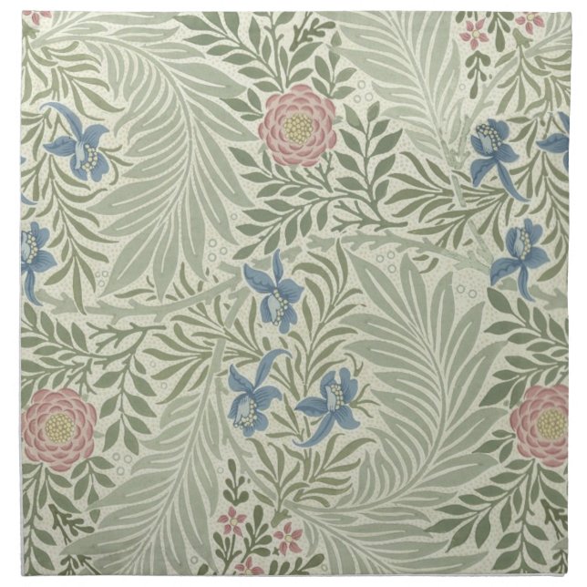 William Morris Larkspur Floral Wallpaper Cloth Napkin (Front)