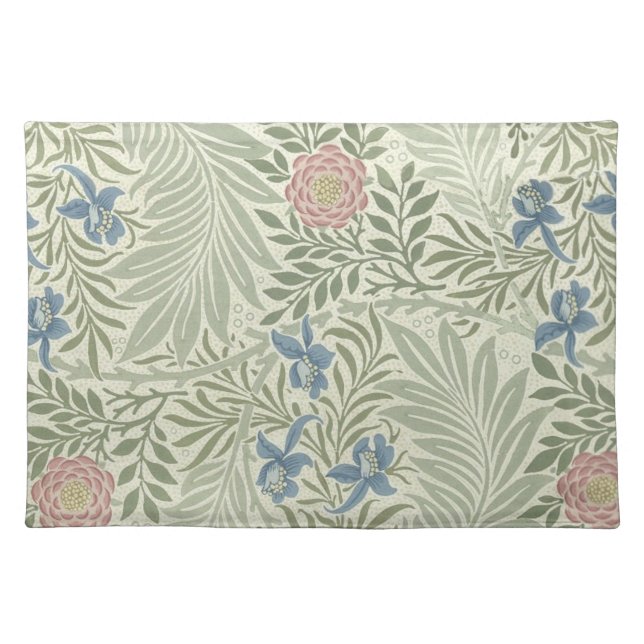 William Morris Larkspur Floral Wallpaper Cloth Placemat (Front)