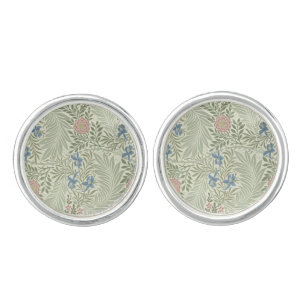 William Morris Larkspur Floral Wallpaper Cufflinks