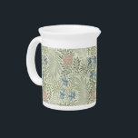 William Morris Larkspur Floral Wallpaper Drink Pitcher<br><div class="desc">William Morris Larkspur - The Vintage "Larkspur" floral pattern by 19th Century British textile and wallpaper designer William Morris shows a beautiful pattern of flowers in a swirly design. The exquisite floral pattern was designed by famous nineteenth century textile and wallpaper designer William Morris. The floral pattern was influenced by...</div>