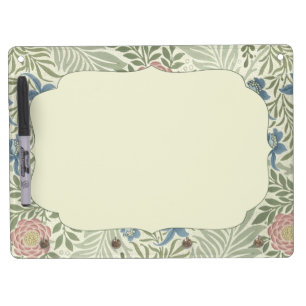 William Morris Larkspur Floral Wallpaper Dry Erase Board With Keychain Holder