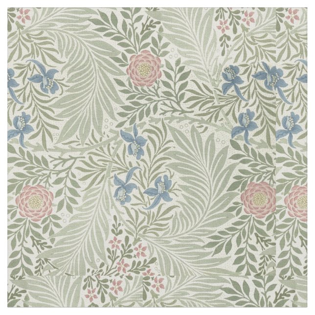 William Morris Larkspur Floral Wallpaper Fabric (Close Up)