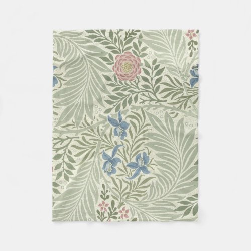 William Morris Larkspur Floral Wallpaper Fleece Blanket