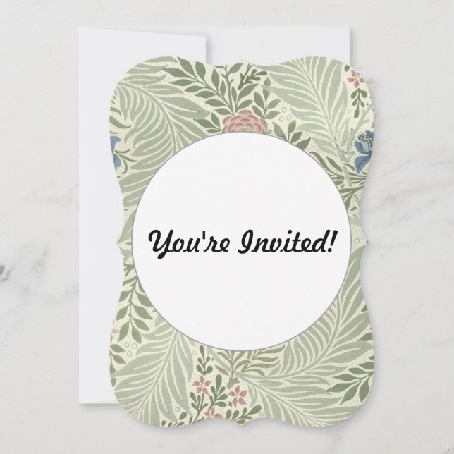 William Morris Larkspur Floral Wallpaper Invitation (Front)