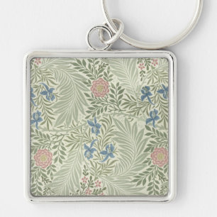 William Morris Larkspur Floral Wallpaper Keychain