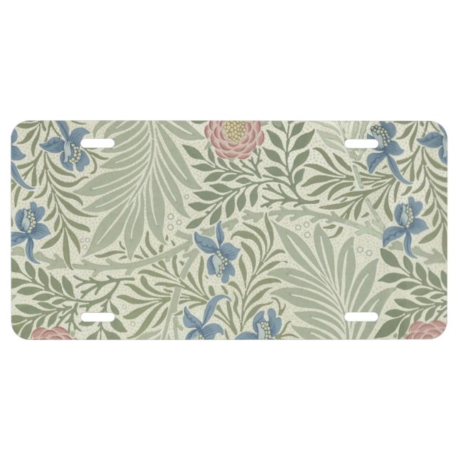 William Morris Larkspur Floral Wallpaper License Plate (Front)