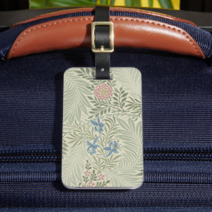 William Morris Larkspur Floral Wallpaper Luggage Tag